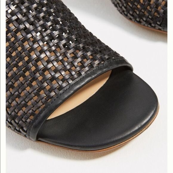 Anthropologie Lydia Woven Heeled Sandals in Black Size 41 EUC - Picture 3 of 4
